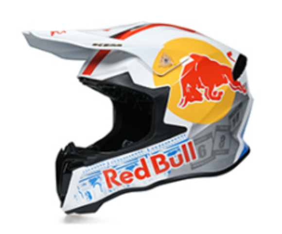 Шлем кроссовый 198 "Red Bull" White L pitbikemarket.ru