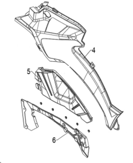 Центральный левый пластиковый обтекатель для квадроцикла BRC 1000 / BRP 1000R Серое pitbikemarket.ru