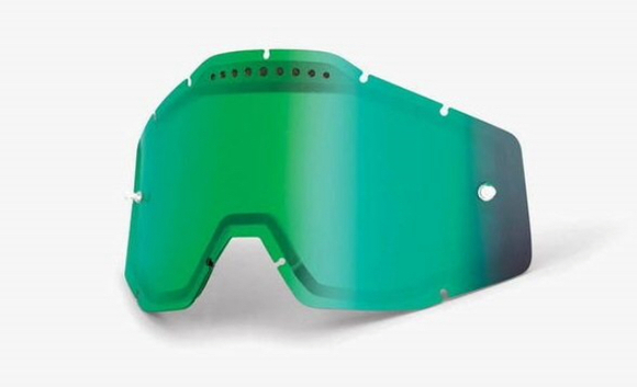 Линза 100% Racecraft/Accuri/Strata Vented Dual Pane Lens Anti-Fog Mirror Green (51006-005-02) pitbikemarket.ru