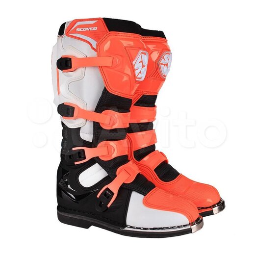 Мотоботы Scoyco MBM006 высокие оранжевые 43 pitbikemarket.ru
